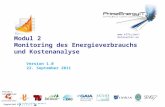 Supported by: Project consortium:  Modul 2 Monitoring des Energieverbrauchs und Kostenanalyse Version 1.0 22. September 2011.