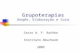Grupoterapias Insight, Elaboração e Cura Cesar A. F. Rathke Instituto Abuchaim 2009.