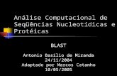 Análise Computacional de Seqüências Nucleotídicas e Protéicas BLAST Antonio Basílio de Miranda 24/11/2004 Adaptado por Marcos Catanho 10/05/2005.