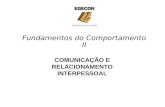 Fundamentos do Comportamento II COMUNICAÇÃO E RELACIONAMENTO INTERPESSOAL.