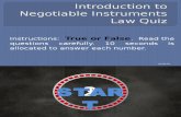 Quiz on Intro. to Negotiable Instruments Law