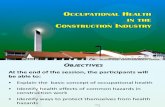 Occupational Health for Construction Workers