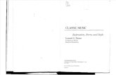 Classic Music - Expression, Form, And Style - Topics - Leonard G. Ratner