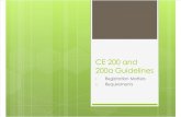 CE 200 and 200a Guidelines