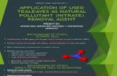 Application of Used Tealeaves as Natural Pollutant Removal2