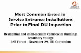Most Common Errors in Service Entrance Installations Residential and Small Medium Commercial Buildings Secondary Voltage