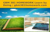 GBM 381 HOMEWORK Learn by Doing - Gbm381homework.com