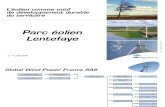 Documents de Global Wind Power France présentés lors de la réunion publique de Fours, mari 17 mai 2016
