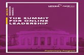 Summit for Online Leadership 2016 Preliminary Program