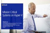 Windows Server HyperV as Mission Critical Platform