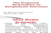 Proposed Restrictions on Bangladeshi Television