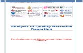 Analysis of Quality Narrative Reporting