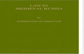 Law in Medieval Russia Law in Eastern Europe