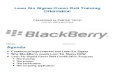 00. Lean Six Sigma Green Belt Orientation