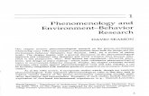 Phenomenology and Environment-Behavior R