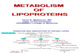 Metabolism of Lipoproteins