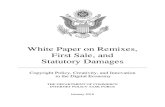 2016 Dept Commerce White Paper on Copyright Remix Statutory Damages