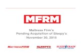 MFRM 2015 Sleepy s Acquisition Investor Deck VFinal