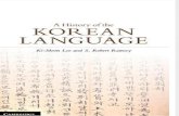 A History of the Korean Language