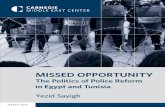 Missed Opportunity: The Politics of Police Reform in Egypt and Tunisia