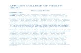 AFRICAN COLLEGE OF HEALTH (ACH); Pediatrics Notes