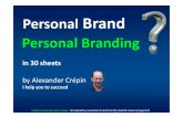 Personal Branding Personal Branding Overview in 30 Sheets by Allexander Crepin
