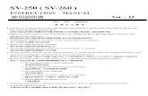 Sv250 Intruction Manual