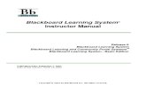 Blackboard Learning System - Instructor Manual
