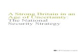 The National Security Strategy - A Strong Britain in an Age of Uncertainty