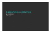 Leadership a Critical Text