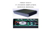 First Watt F1 service manual