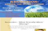 Recession : Seizing The Opportunities : How to Emerge A Winner in Bad Times