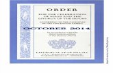 ORDO 2013/2014 Order for celebrations in October