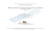 Philosophical & Sociological Foundation of Education