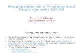 Registration as a Professional Engineer With ECSA