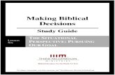 Making Biblical Decisions - Lesson 6 - Study Guide
