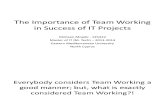 The Importance of Team Working in Success of IT Projects
