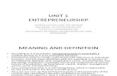 Unit 1 Theories of Entrepreneurship