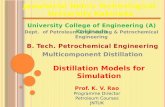 Distillation Models for Simulation