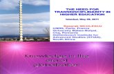 58283166 Basarab Nicolescu the NEED for TRANSDISCIPLINARITY in HIGHER EDUCATION Ppt File Keynote Speaker Talk at the International Higher Education Congres