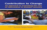 Contribution to Change: An approach to evaluating the role of intervention in disaster recovery