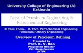 Overview of Petroleum Refining I