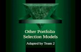Other Portfolio Selection Models Ch11