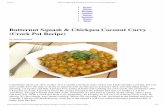 Butternut Squash & Chickpea Coconut Curry (Crock Pot Recipe)