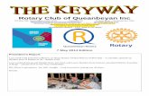 The Keyway - Weekly newsletter for the Rotary Club of Queanbeyan - 7 May 2014 edition