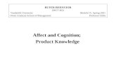 #2 Affect Cognition; Product Knowledge