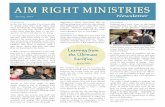 Aim Right Ministries' Spring 2014 Newsletter