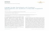 Large Scale Synthesis of Carbon Nanofibres on Sodium Chloride Support