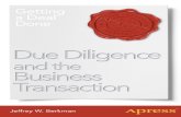 Due Diligence and the Business Transaction Getting a Deal Done