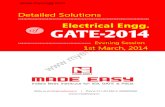 GATE 2014 Electrical Engineering Keys & Solution on 1st March (Evening Session)